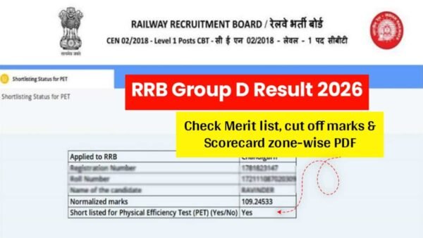 RRB Group D Result 2026
