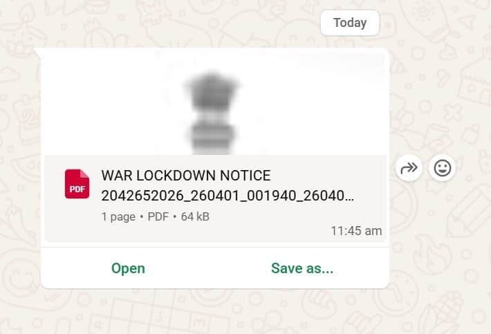 War Lockdown Notice India Viral