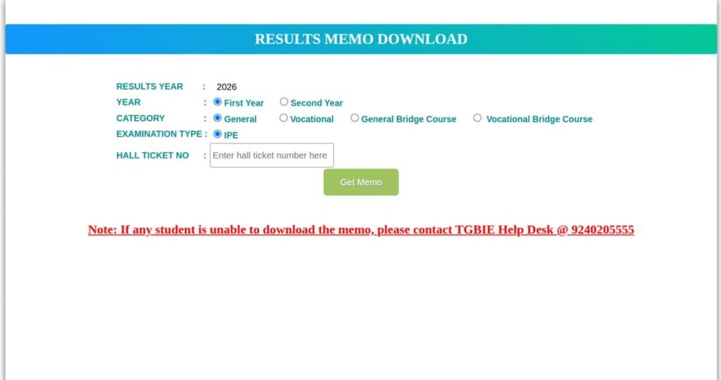 TS Inter Results 2026 (OUT) – TGBIE Telangana Score Download Direct Link @ tgbie.cgg.gov.in