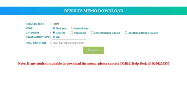 TS Inter Results 2026 (OUT) – TGBIE Telangana Score Download Direct Link @ tgbie.cgg.gov.in
